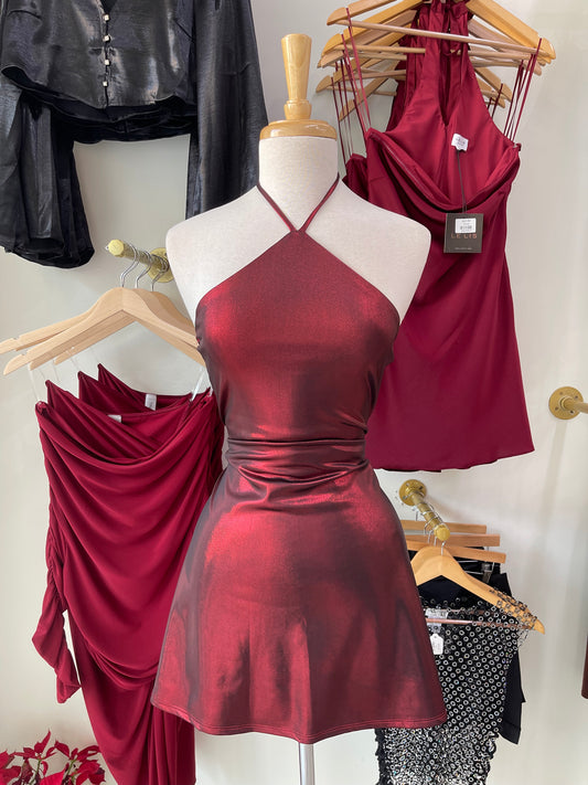 Red Metallic Dress 🍷