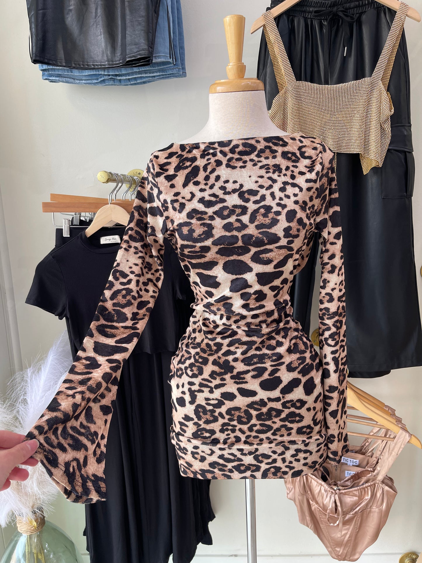 Long sleeve leopard dress 🐆