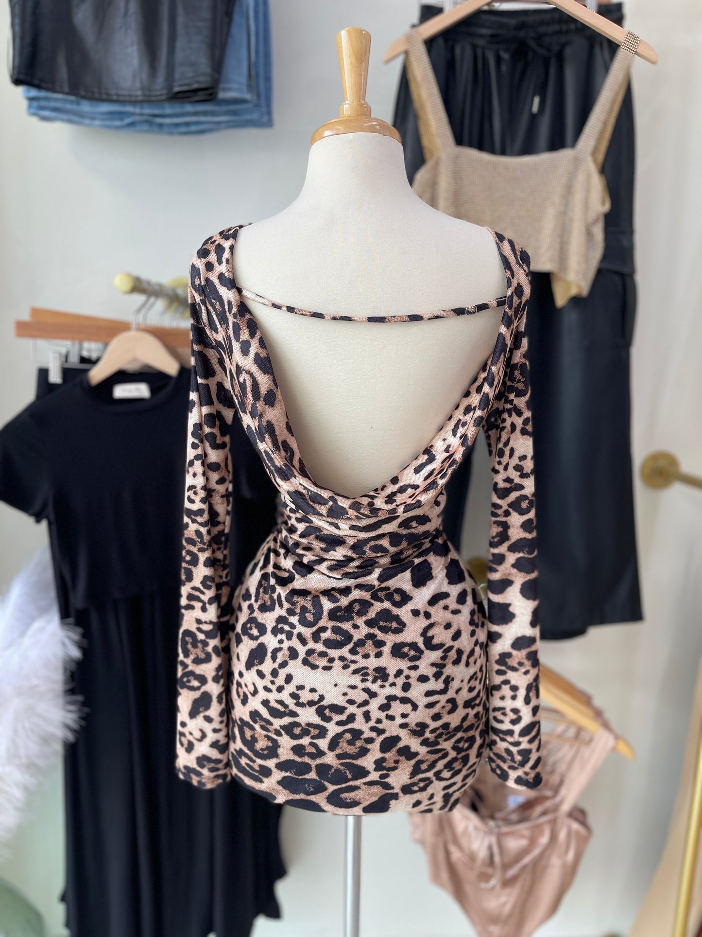 Long sleeve leopard dress 🐆