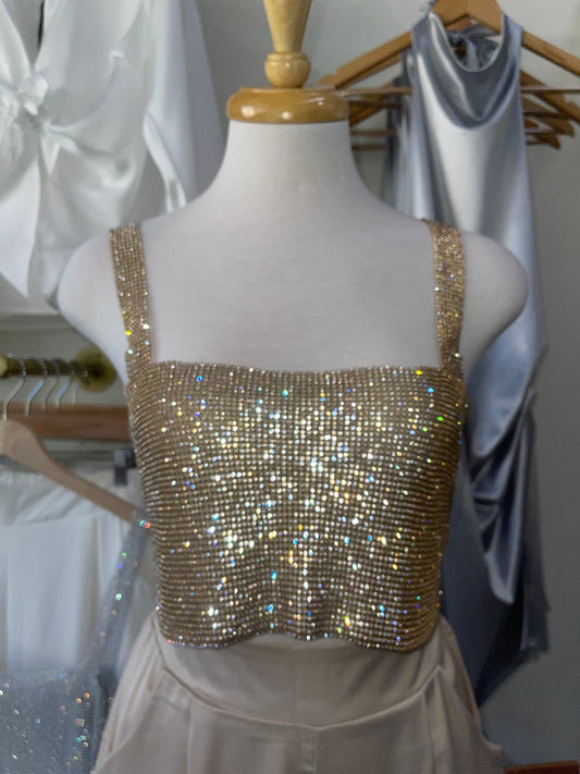 Gold Sparkle Metallic Top