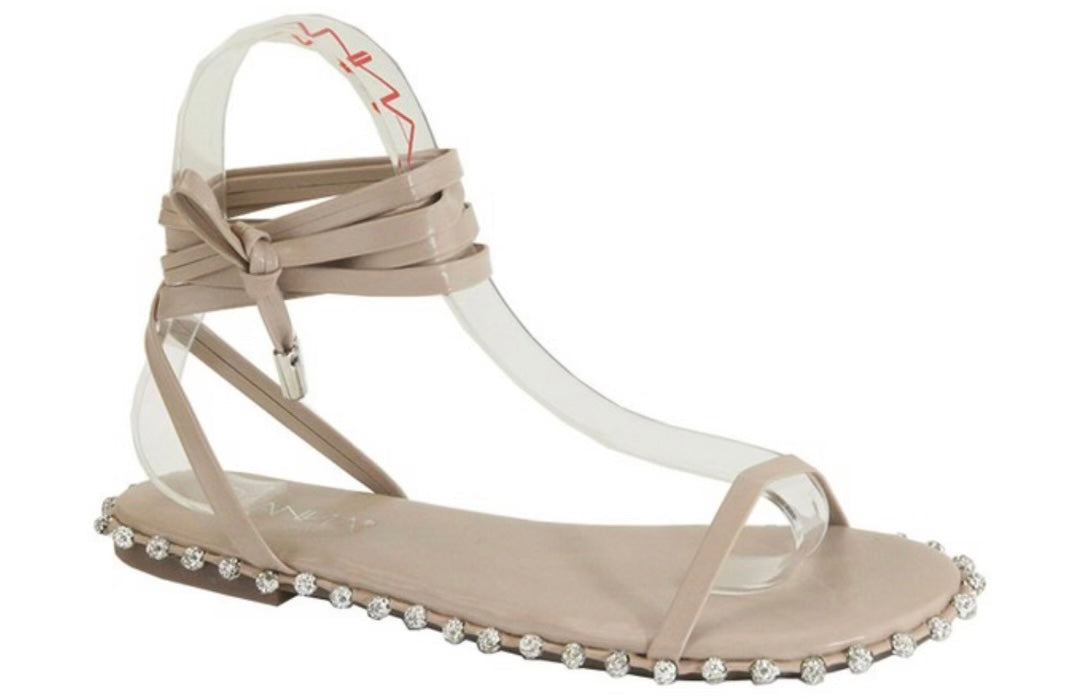 Nude Lace Up Sandals - esmiimoda